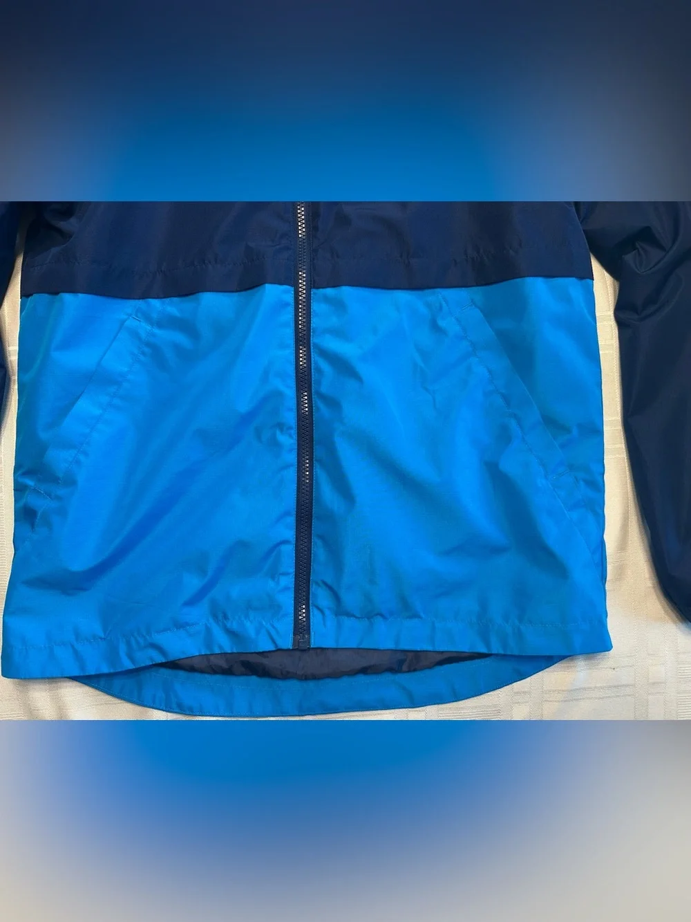 Eddie Bauer Kids Blue Rain Coat Wind Breaker Jacket Size Large L (14/16)